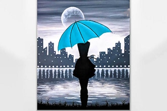 Paint Nite: Girl with the Teal Umbrella